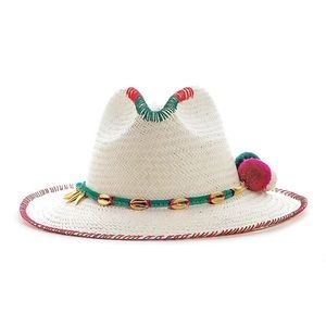 Zoe Turquoise White Fedora Hat